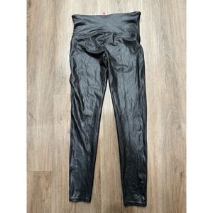 SPANX Women's Faux‎ Leather Leggings Black Xl High Waisted Jegging